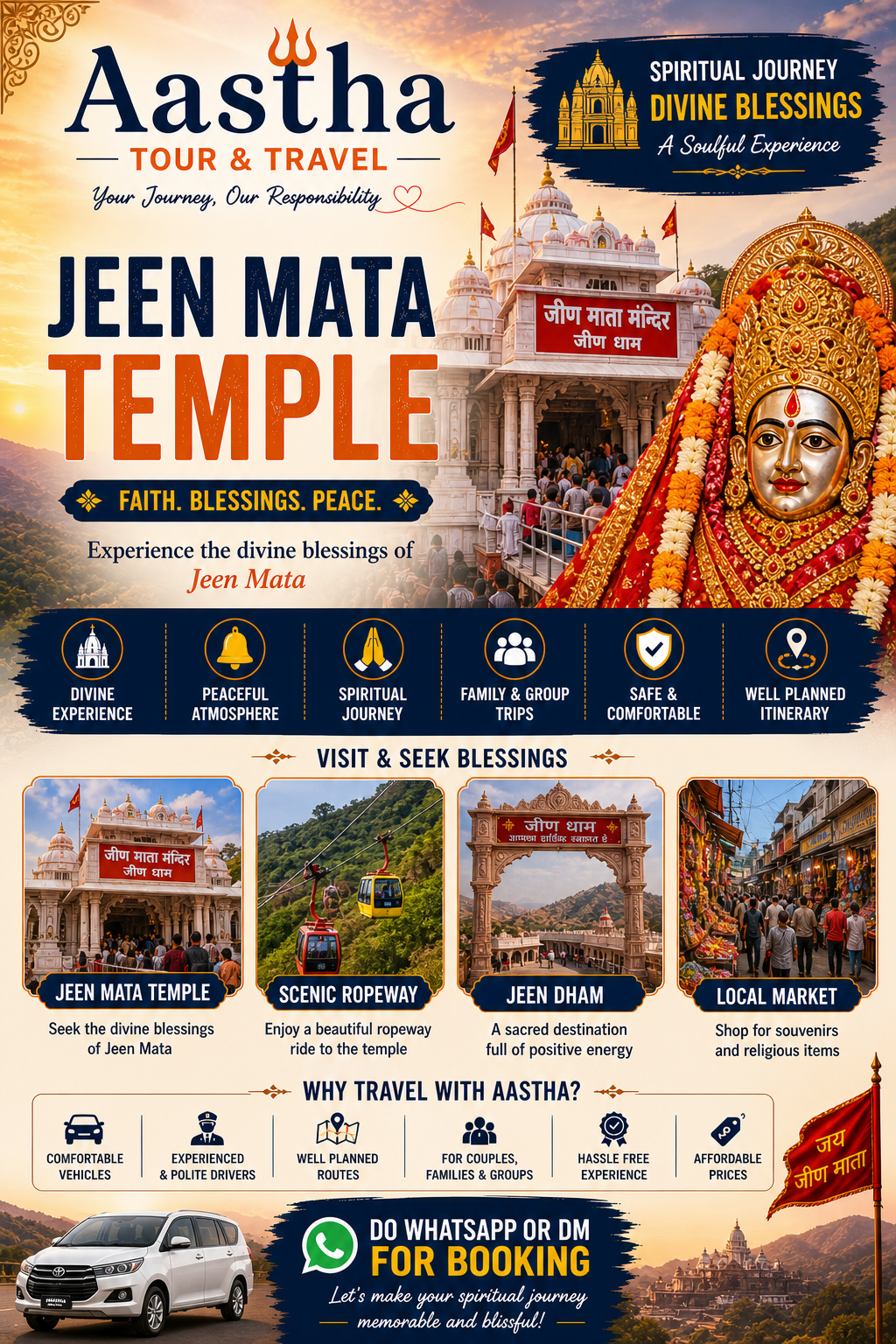 Jeen Mata Temple & Ropeway Darshan Tour Package